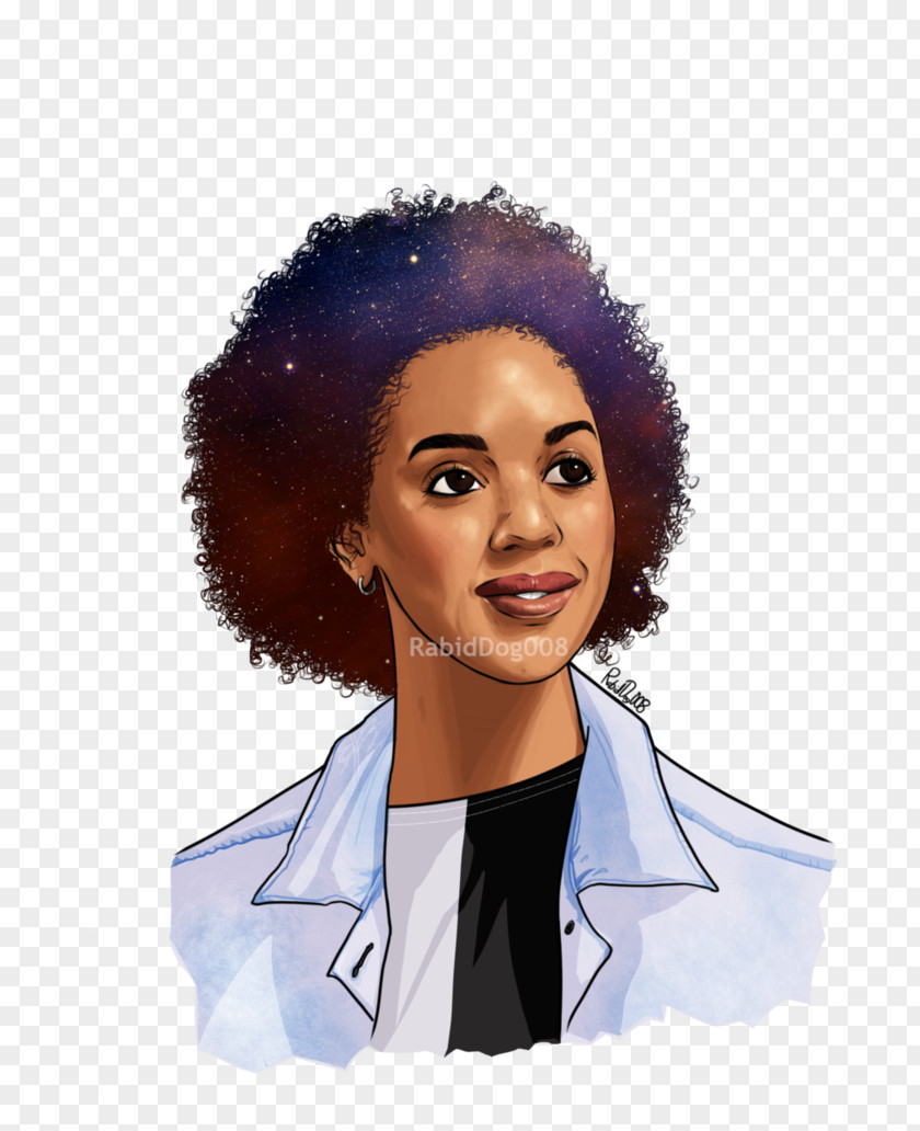 Doctor Who Bill Potts Afro Portrait -m- Hair Coloring Wig Illustration PNG
