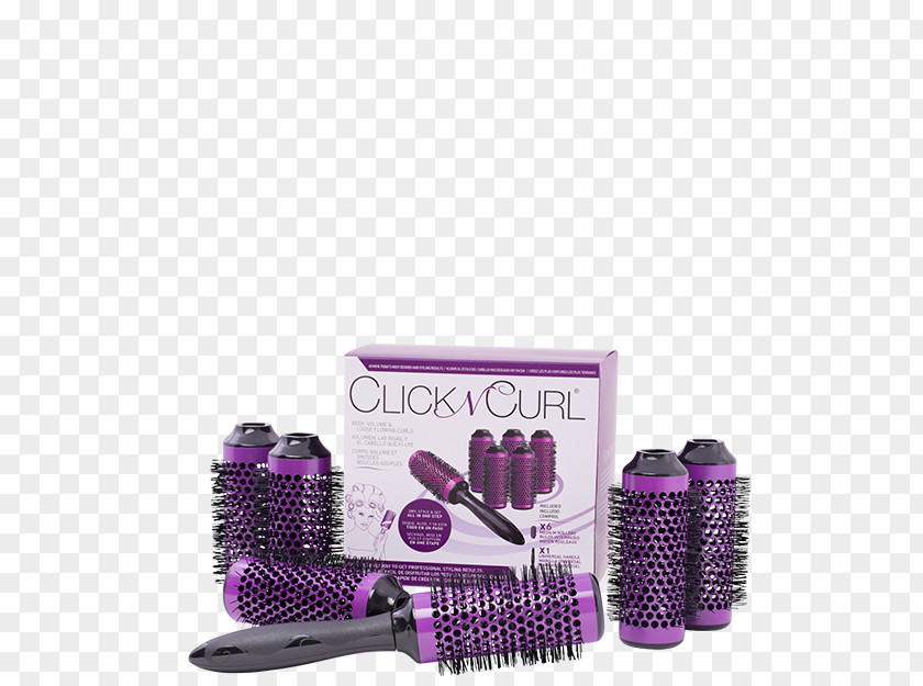 Ringlet Curls Brush Out Click N Curl Blowout Set Round Styling Tool Full Medium Hairbrush PNG