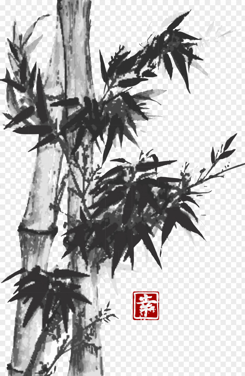 Bamboo Painting Ink Wash Drawing Inkstick Japanese PNG