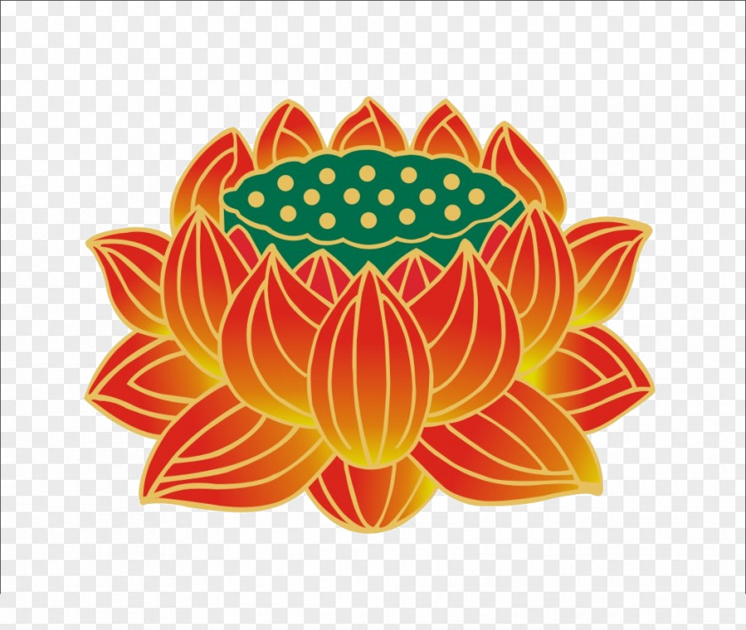 Flowering Lotus Nelumbo Nucifera Buddhism Motif Ashtamangala PNG