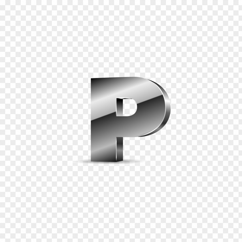 Silver Black Letters P Letter PNG