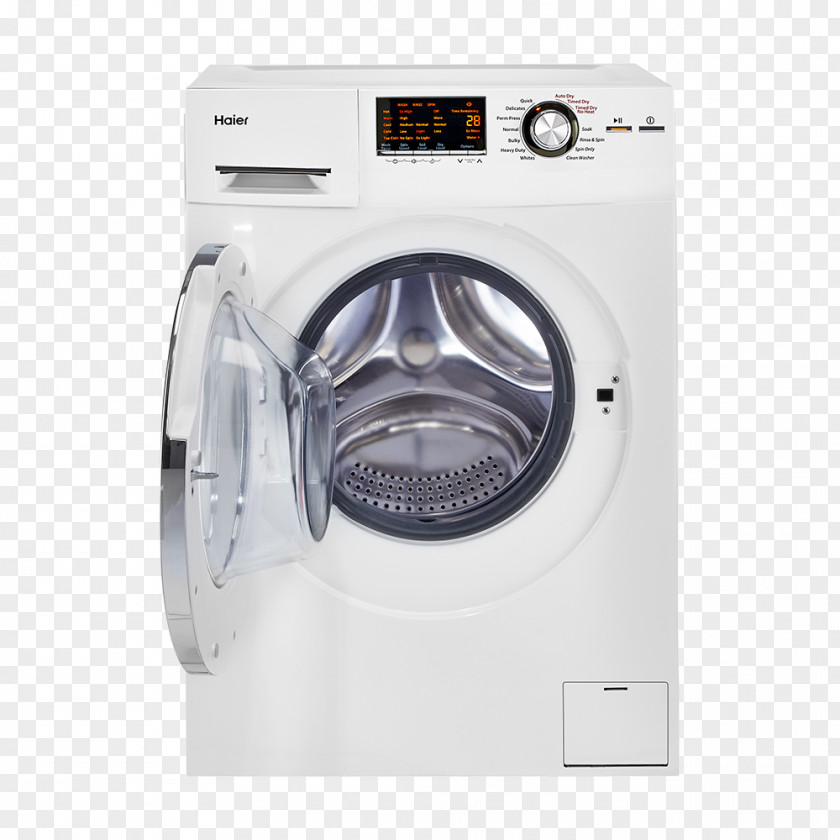 Wall Washer Combo Dryer Clothes Washing Machines Home Appliance Haier PNG