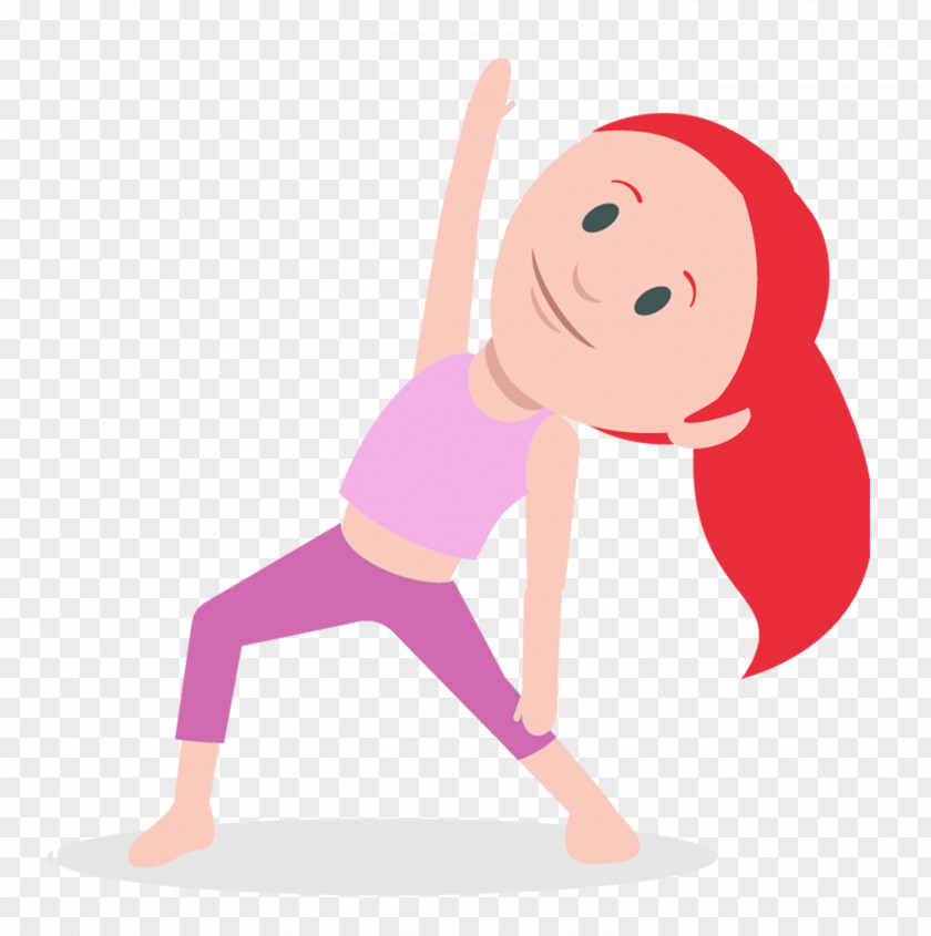 Cartoon Beauty Aerobics Physical Exercise Muscle Weight Loss Warming Up Fitness PNG