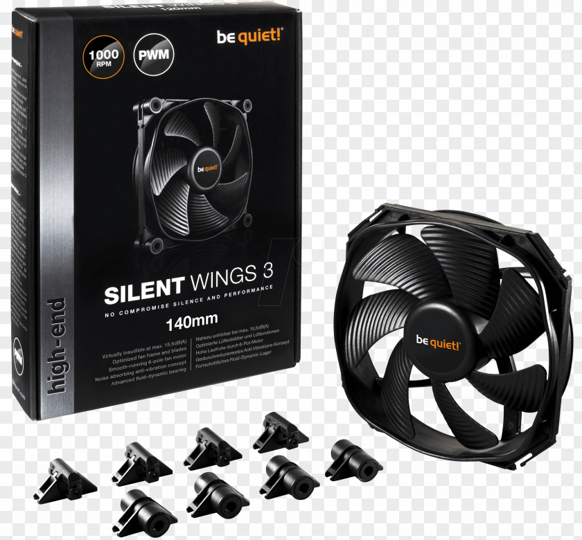 Fan Computer Cases & Housings BeQuiet Silent Wings 3 Case System Cooling Parts Be Quiet BK018 Dark Rock CPU Cooler PNG