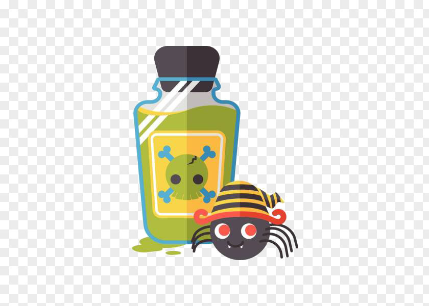 Cartoon Bottle Spider Photography Icon PNG