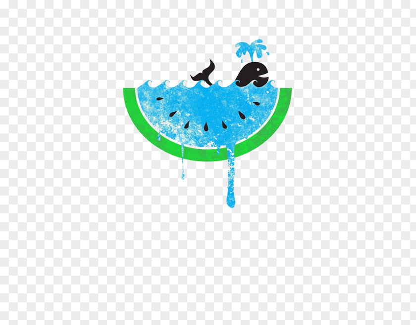 Black Whale Drawing Watermelon Watercolor Painting Summer Illustration PNG
