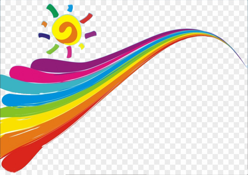 The Sun Painted A Rainbow Drawing Animation PNG