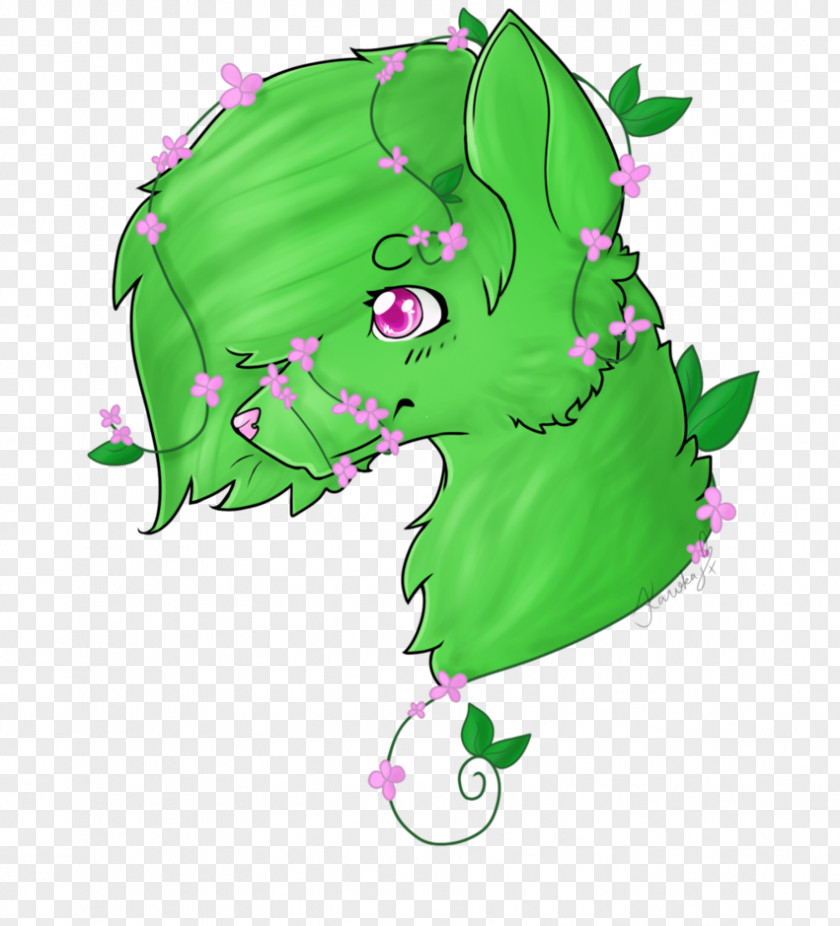 Dog And Flower Leaf Green Headgear Clip Art PNG
