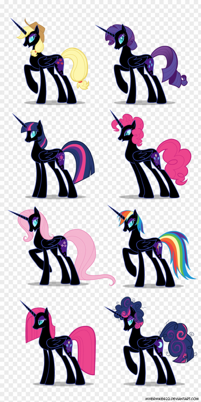 Silhouette Pegasus Rarity Princess Luna Applejack Rainbow Dash Pony PNG