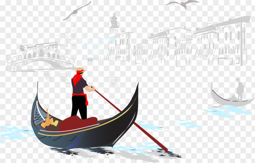 Venice Water Boat World Gondola Illustration PNG