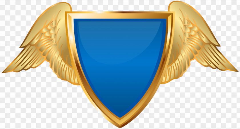 Badge With Wings Blue Clip Art PNG