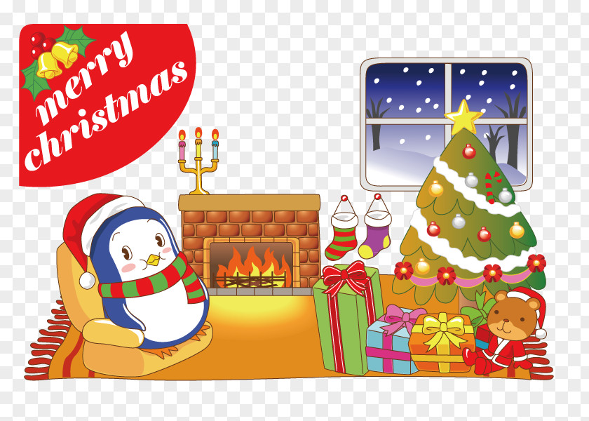 Creative Christmas Ebenezer Scrooge Santa Claus Card Illustration PNG