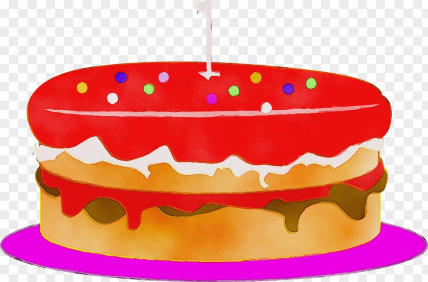 Dessert Birthday Candle Cartoon Cake PNG