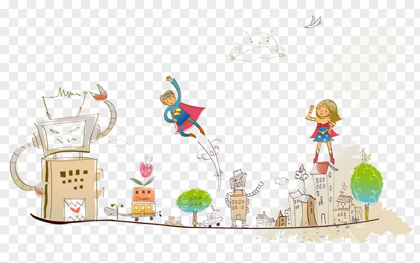Dream Castle Cartoon Childhood Wallpaper PNG