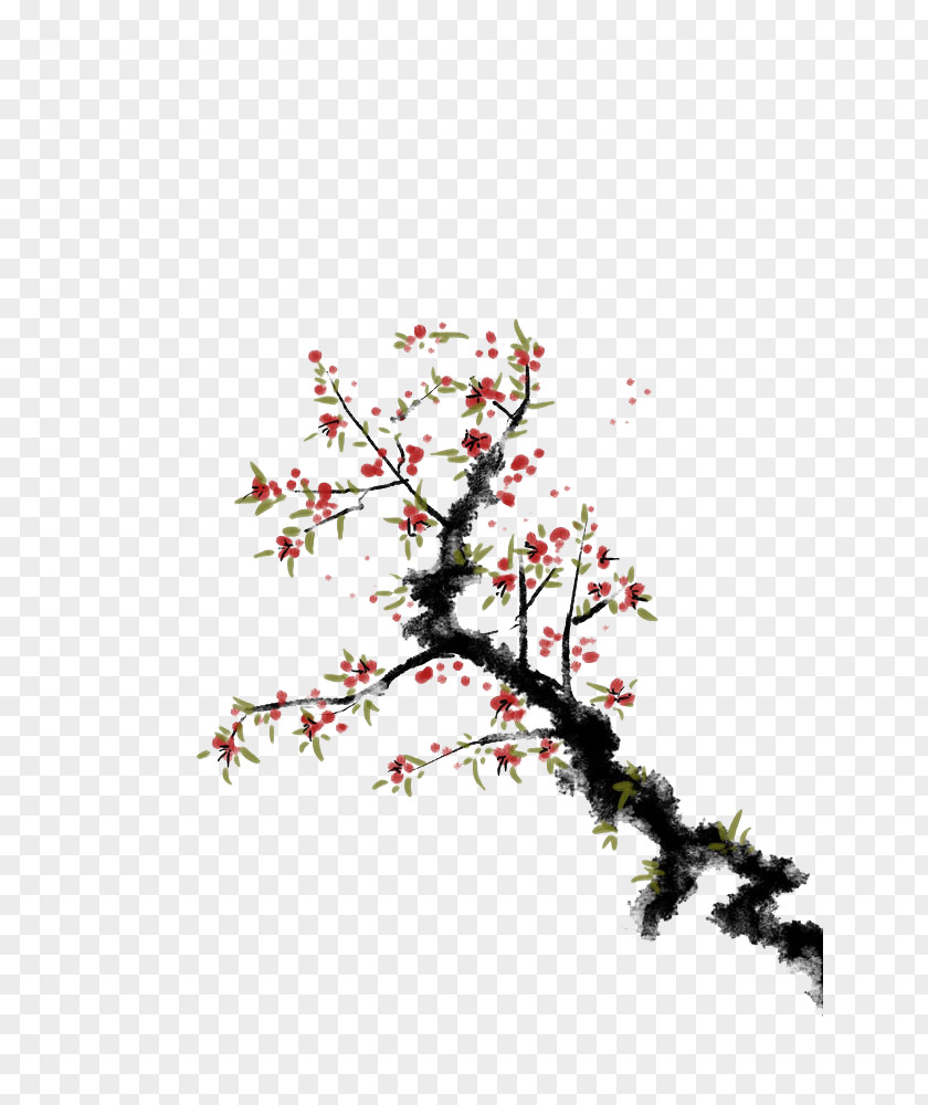 Ink Painting Plum Wash Illustration PNG