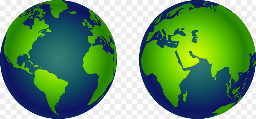 Blue Earth Globe World Map PNG