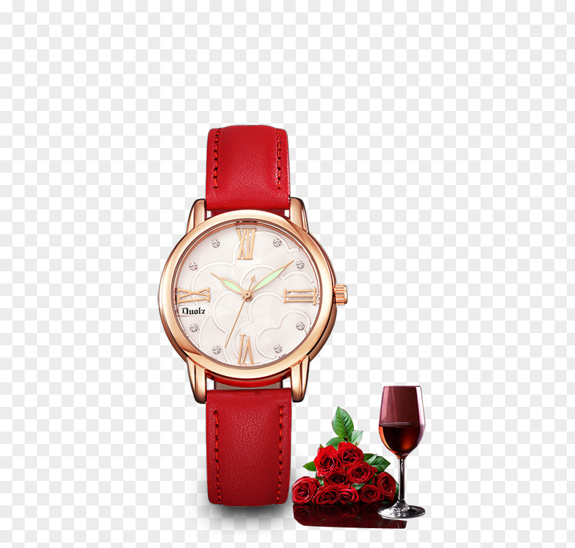 Product Physical Female Form Rose Wine Watch Strap Fashion Accessory PNG