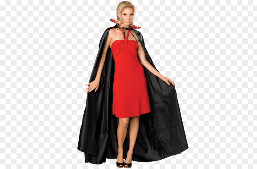 Satin Rouge Halloween Costume Cloak Cape PNG