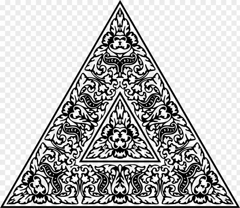 Triangle Black And White Clip Art PNG