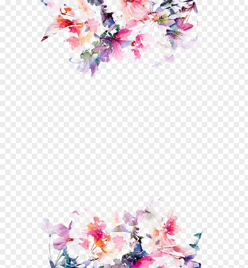 Watercolor Flowers Border IPhone 5s Flower Paper Wallpaper PNG
