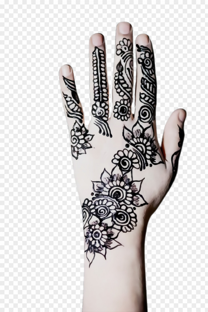 Fashion Accessory Henna Pattern Mehndi Hand Finger Glove PNG