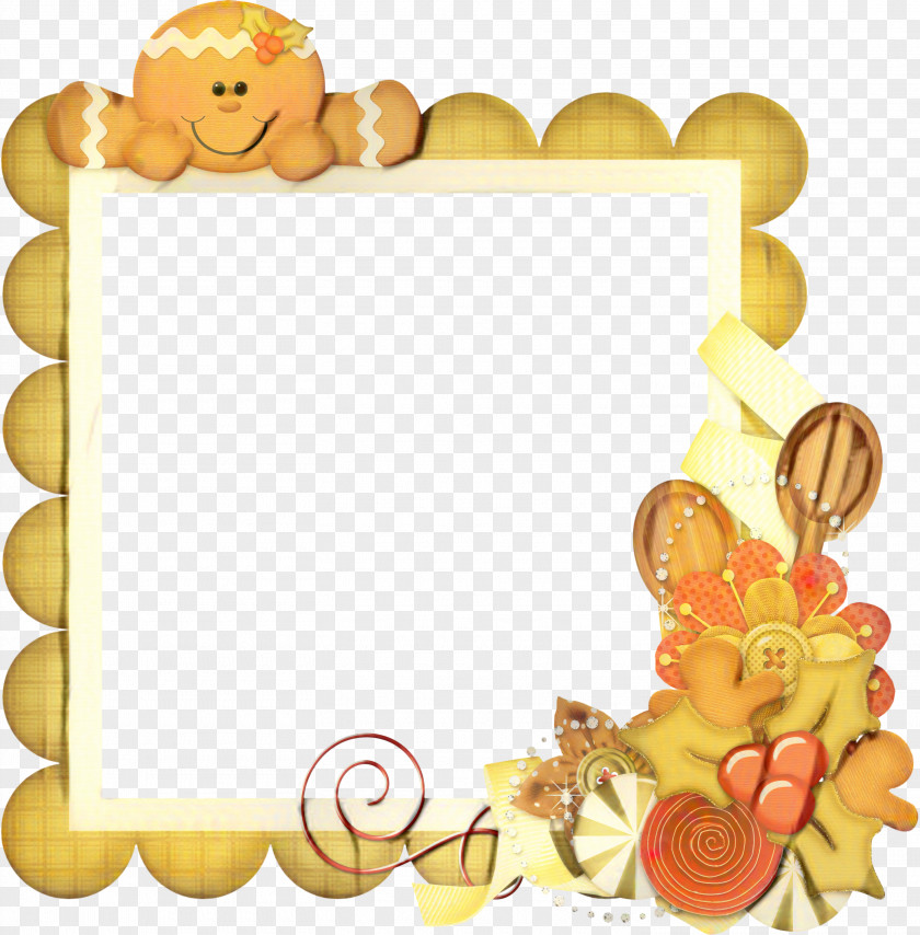 Heart Picture Frame Christmas Gingerbread Man PNG