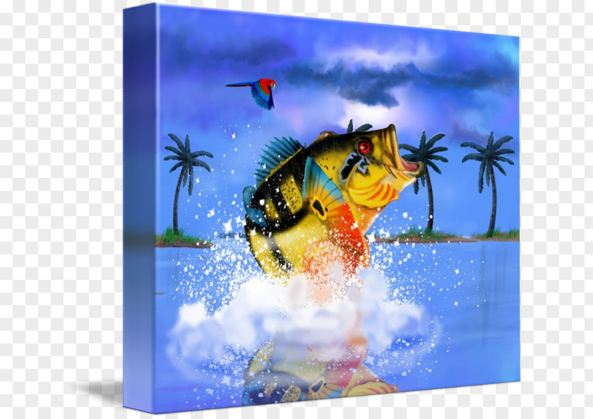 Orange Peacock Bass Ecosystem Gallery Wrap Graphics Insect PNG