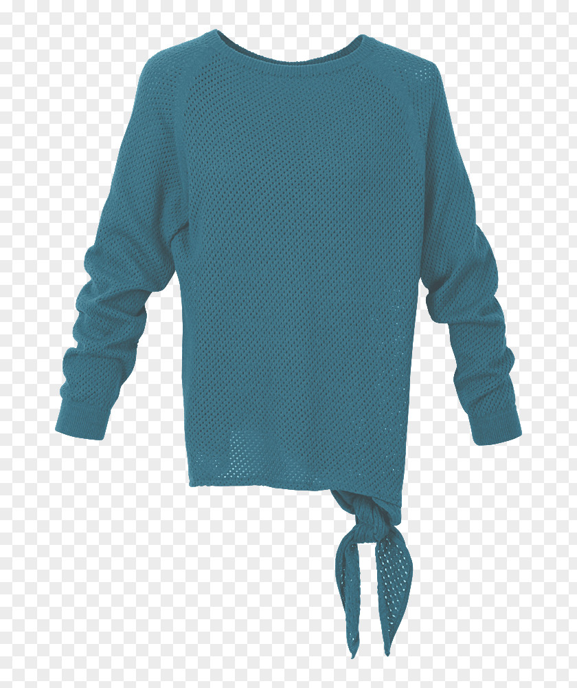 Aqua Sleeve Sweater Bluza Outerwear Neck PNG