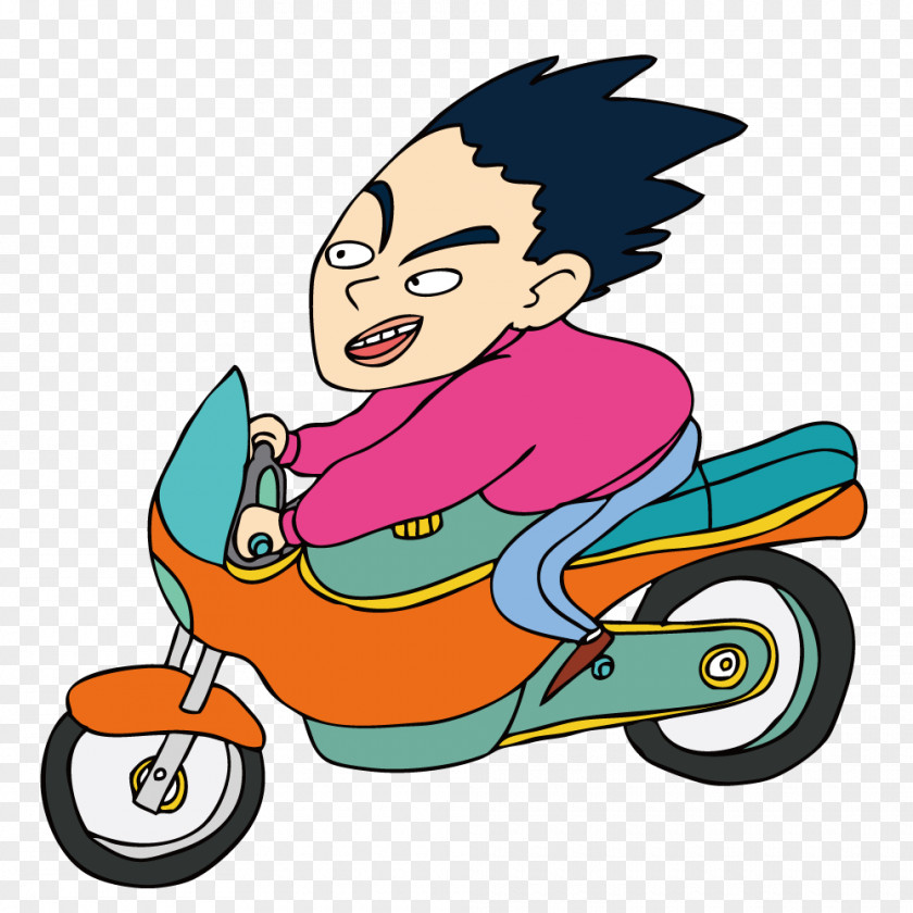 Car Boot Boy Motorcycle Drawing Illustration PNG