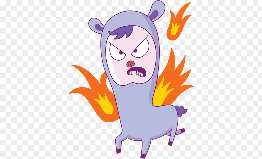 Butters Mad Llama Alpaca Sticker Telegram Google Allo PNG