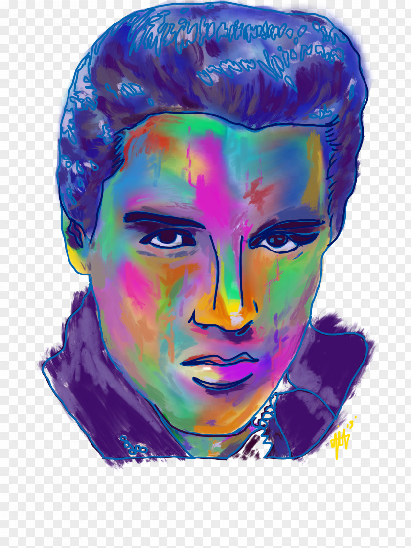 Elvis Portrait Visual Arts Acrylic Paint PNG