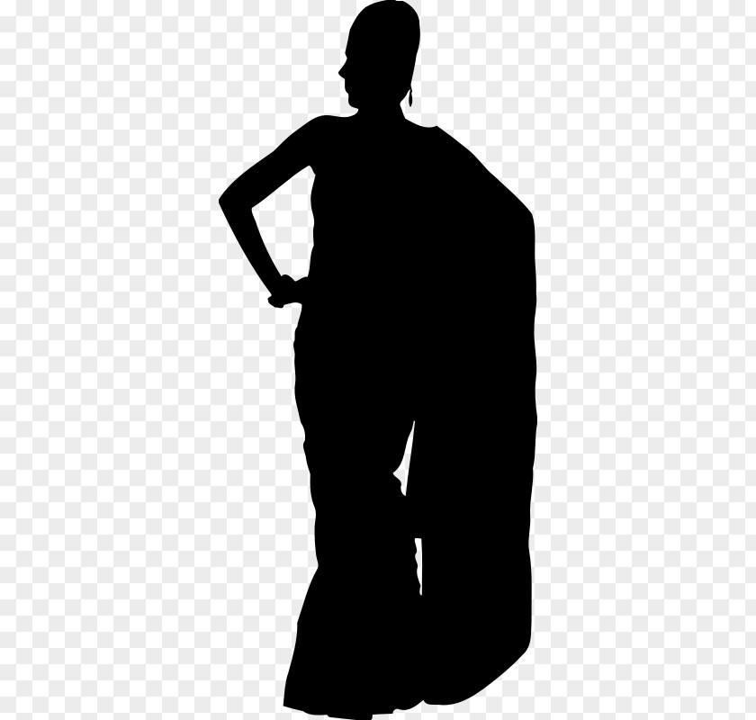 Silhouette Sari Female Dress Clip Art PNG