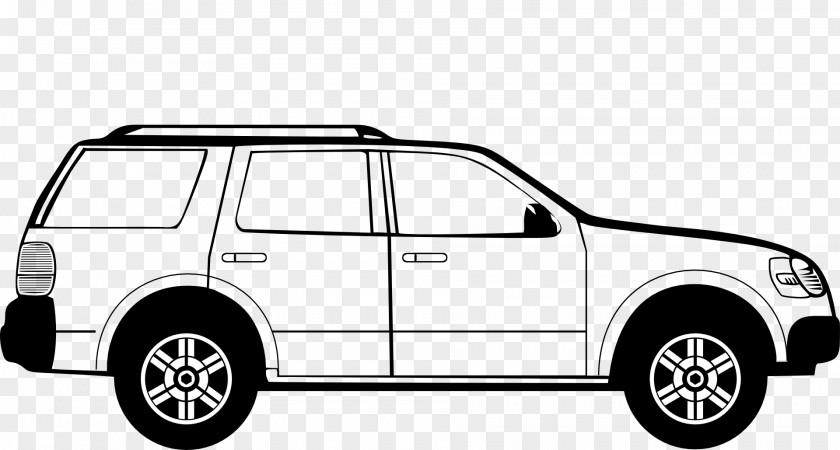 Suburban Roads Car Black And White Clip Art PNG