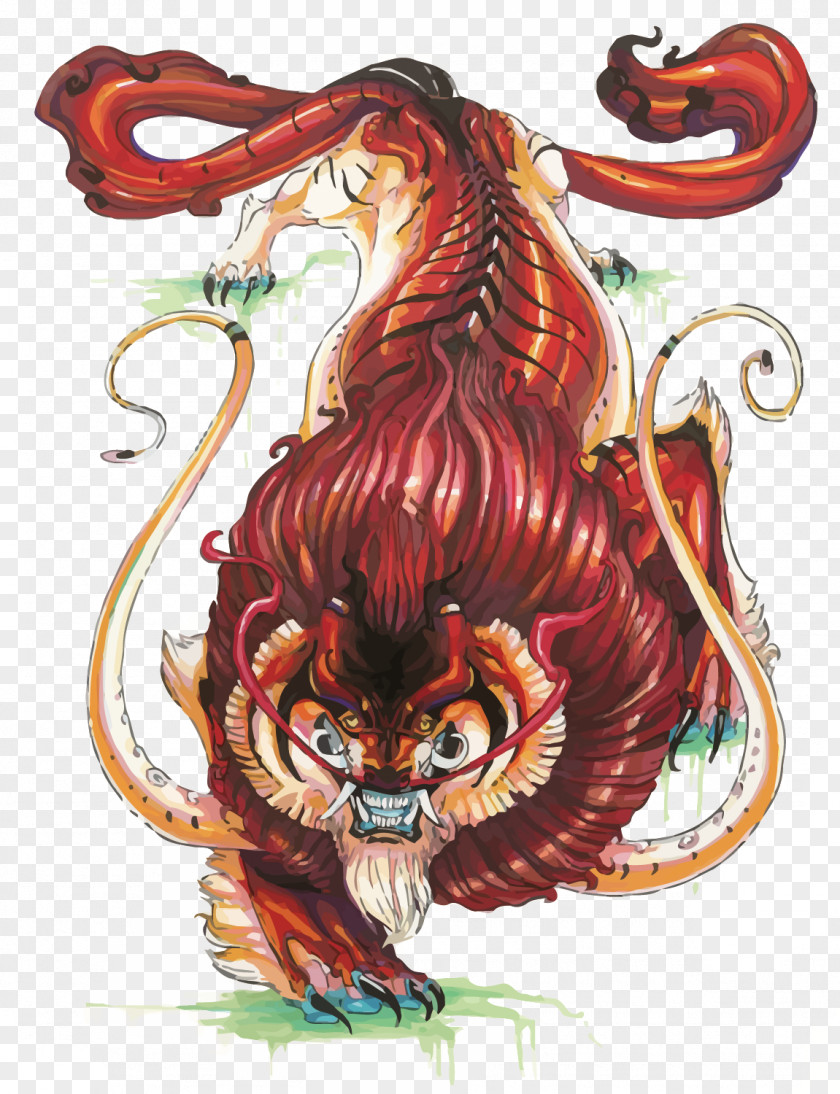 Vector Tiger DeviantArt Watercolor Painting Illustration PNG