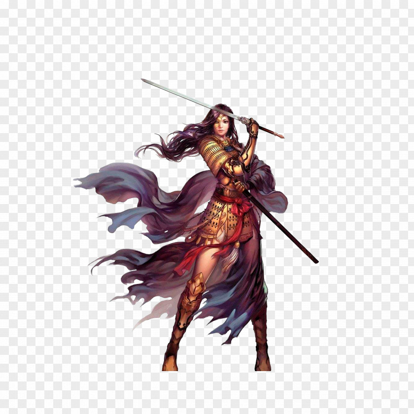 With A Sword Generals Character PNG