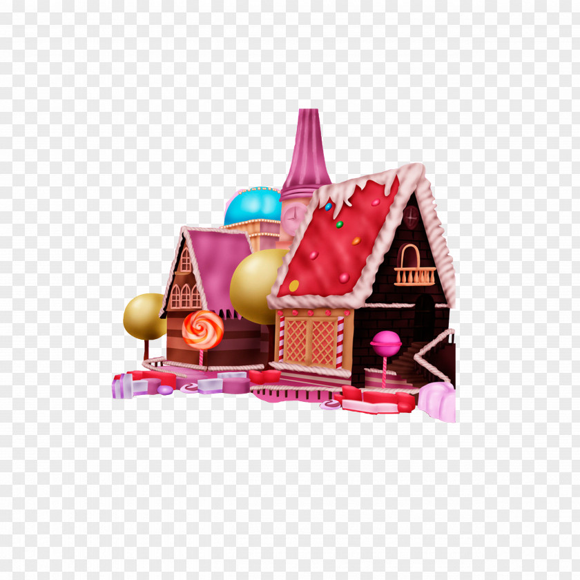 Color Candy House Cartoon PNG