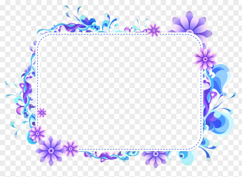Picture Frame Purple Floral Background PNG