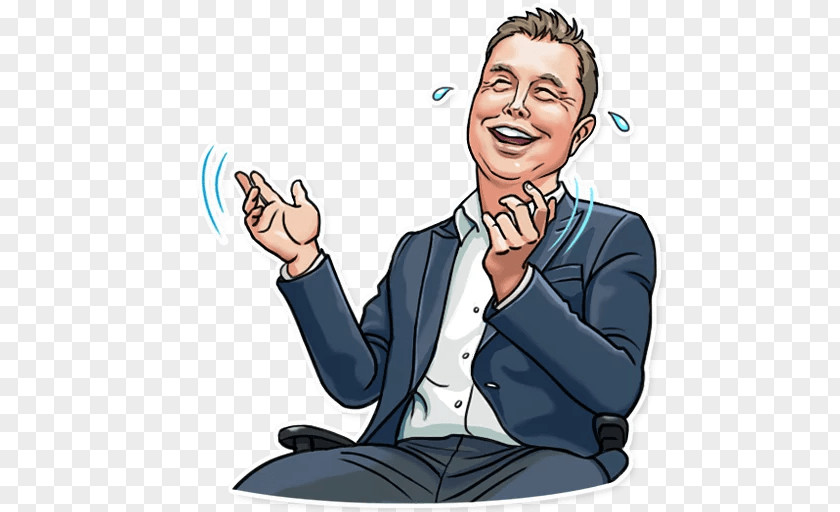 Elon Musk Sticker Telegram Face With Tears Of Joy Emoji PNG