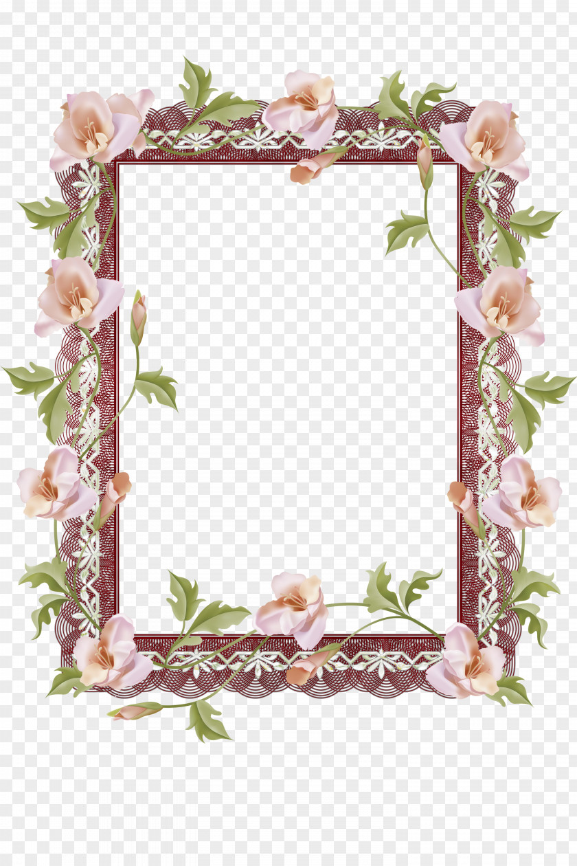 Rectangle Interior Design Background Flowers Frame PNG