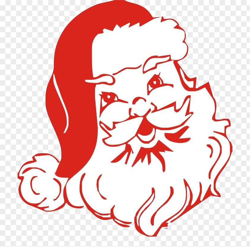Santa Claus Red And White Picture Silhouette Christmas Craft PNG
