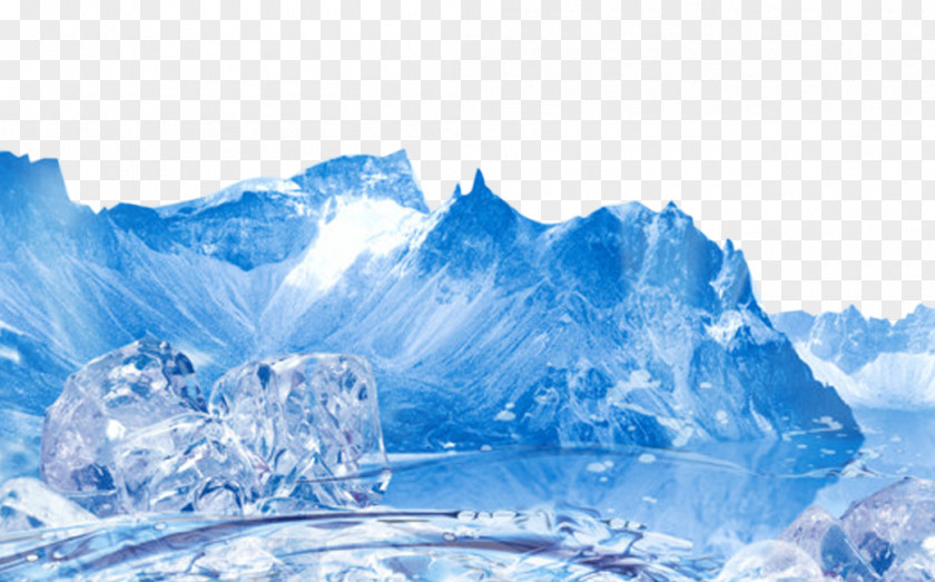 Summer Ice Cube Icemaker Blue PNG