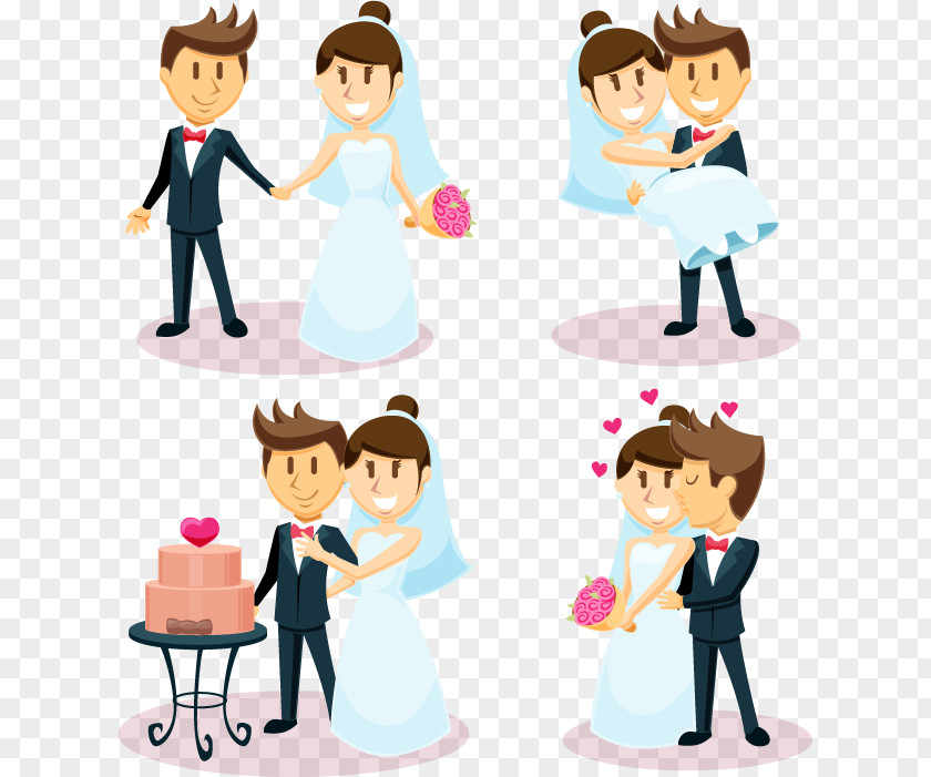 Sweet Wedding People Anniversary Gift Clip Art PNG
