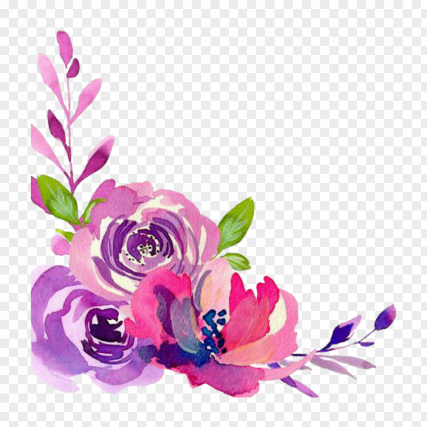 Hastag Border Desktop Wallpaper Watercolor Painting Image Flower Floral Design PNG