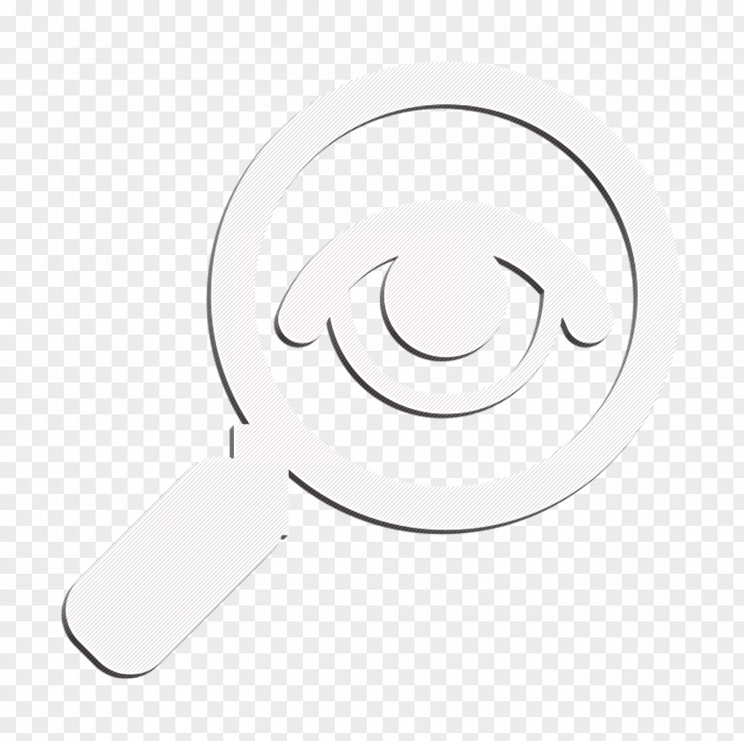 Icon Find Eye On Magnifying Glass PNG