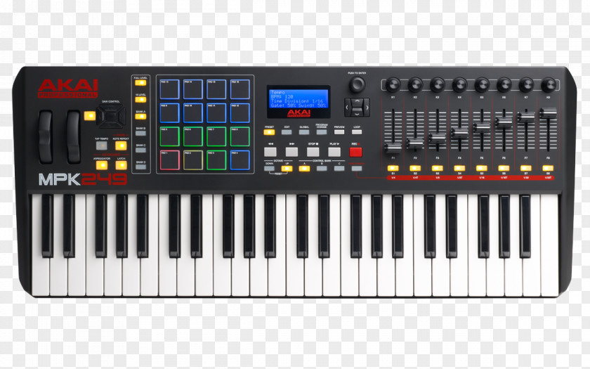 Musical Instruments Computer Keyboard Akai MPK249 MIDI Controllers PNG