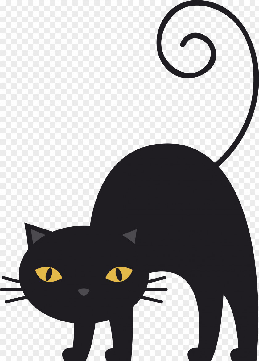 A Black Cat With Bow The Whiskers Domestic Short-haired PNG