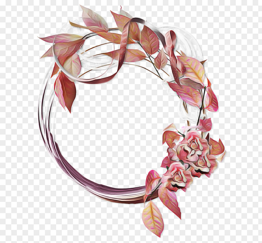 Wreath Twig Pink Flower Cartoon PNG