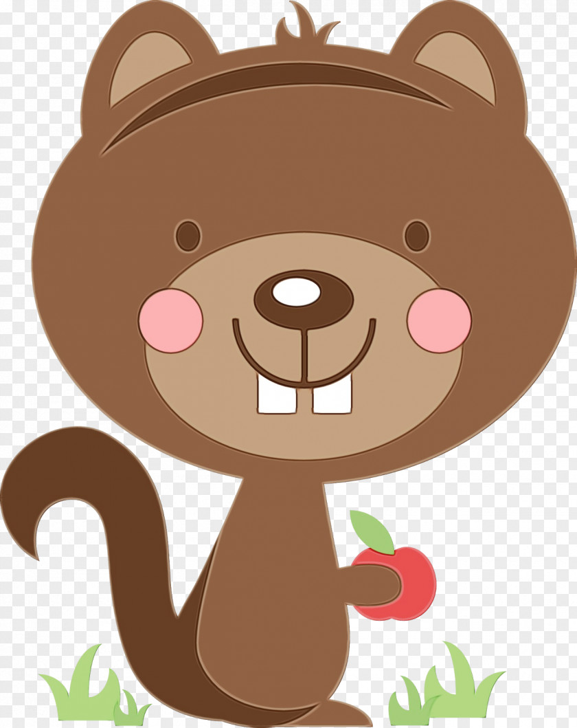 Squirrel Smile Cartoon Nose Clip Art Brown Bear PNG