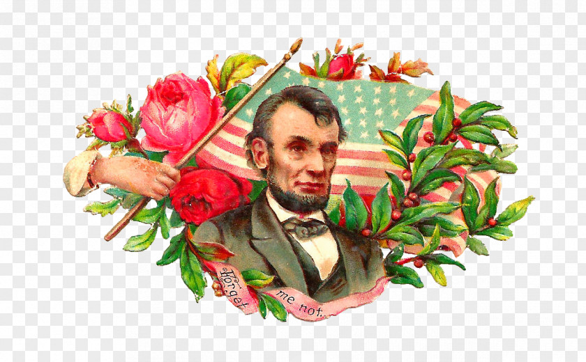 Abraham Lincoln Die Cutting Christmas Ornament Paper Santa Claus Floral Design PNG