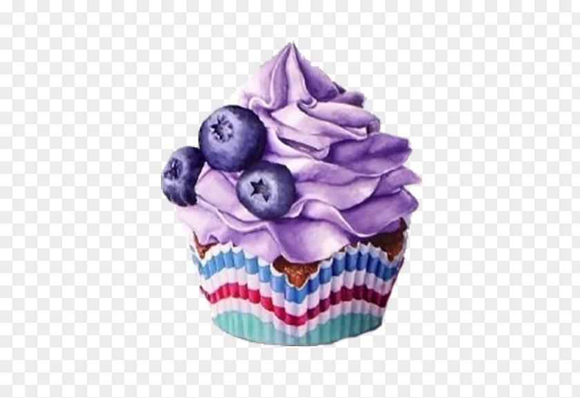 Cartoon Blueberry Cake Cupcake Muffin PNG